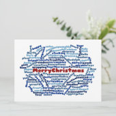 Vrolijk kerstfeest - Woordwolk - Groeten Kaart (Staand voorkant)