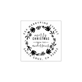 Vrolijk kerstfeest | Wreater Family Return-adres Rubberstempel