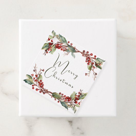 Vrolijk kerstfeest Wreath Bedankjes Labels (In situ)