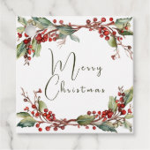 Vrolijk kerstfeest Wreath Bedankjes Labels (Voorkant)