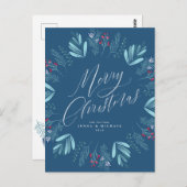 Vrolijk kerstfeest Wreath Briefkaart (Voorkant / Achterkant)