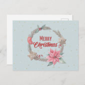 Vrolijk kerstfeest Wreath Briefkaart (Voorkant / Achterkant)