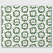 Vrolijk kerstfeest Wreath Cadeaupapier (Vlak)