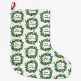 Vrolijk kerstfeest Wreath Grote Kerstsok