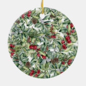 Vrolijk kerstfeest - Wreath - Handschilderde Water Keramisch Ornament (Achterkant)
