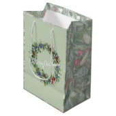 Vrolijk kerstfeest - Wreath - Handschilderde Water Medium Cadeauzakje (Voorkant Gekanteld)