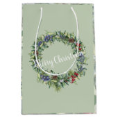 Vrolijk kerstfeest - Wreath - Handschilderde Water Medium Cadeauzakje (Voorkant)