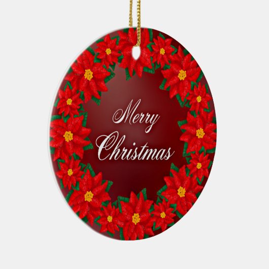 Vrolijk kerstfeest Wreath Keramisch Ornament (Rechts)