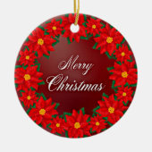 Vrolijk kerstfeest Wreath Keramisch Ornament (Voorkant)