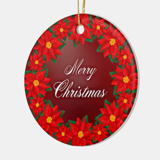 Vrolijk kerstfeest Wreath Keramisch Ornament (Links)