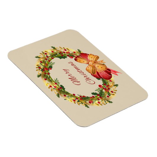 Vrolijk kerstfeest  Wreath Magneet (Rechterzijde)