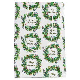 Vrolijk kerstfeest Wreath Medium Cadeauzakje