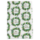 Vrolijk kerstfeest Wreath Medium Cadeauzakje (Achterkant)