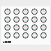 Vrolijk kerstfeest Wreath Ronde Sticker (Vel)