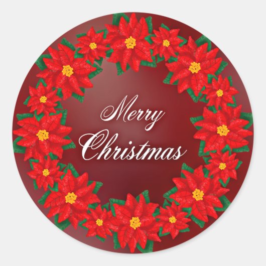 Vrolijk kerstfeest Wreath Ronde Sticker (Voorkant)