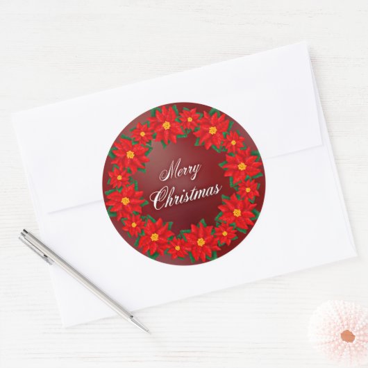Vrolijk kerstfeest Wreath Ronde Sticker (Envelop)