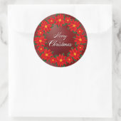 Vrolijk kerstfeest Wreath Ronde Sticker (Tas)