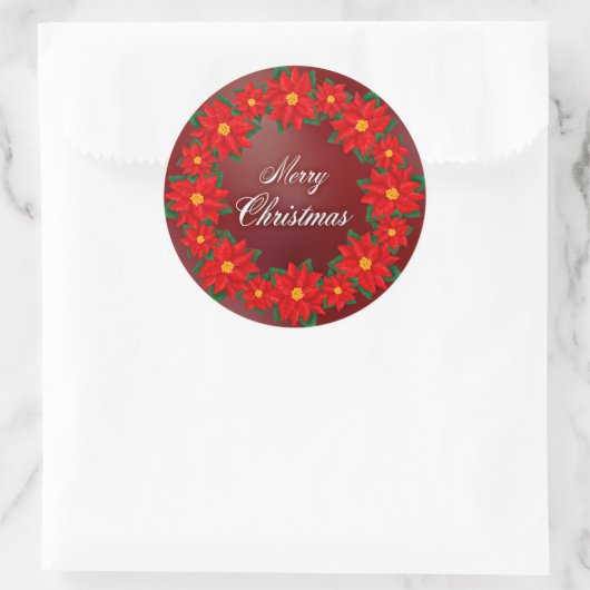 Vrolijk kerstfeest Wreath Ronde Sticker (Tas)