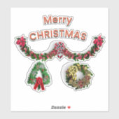 Vrolijk kerstfeest Wreath Sticker (Vel)