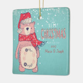 Vrolijk kerstfeest- X-mas Beer en bewerkbare tekst Keramisch Ornament (Links)