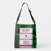 Vrolijk kerstfeest XMAS Green en Red Crossbody Tas (Achterkant)