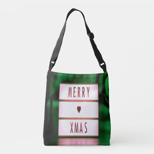 Vrolijk kerstfeest XMAS Green en Red Crossbody Tas (Achterkant)