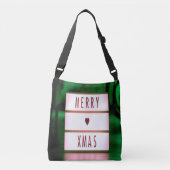 Vrolijk kerstfeest XMAS Green en Red Crossbody Tas (Voorkant)
