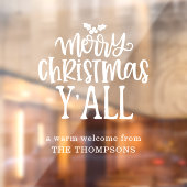 Vrolijk kerstfeest y Al Manuscript Artsy Witte Nam Raamsticker (Vel 2)