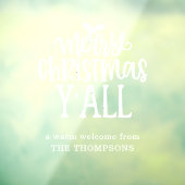 Vrolijk kerstfeest y Al Manuscript Artsy Witte Nam Raamsticker (Vel 3)