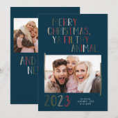Vrolijk Kerstfeest Ya Filthy Animal Holiday Kaart (Voorkant / Achterkant)