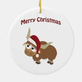 Vrolijk kerstfeest! Yak Keramisch Ornament