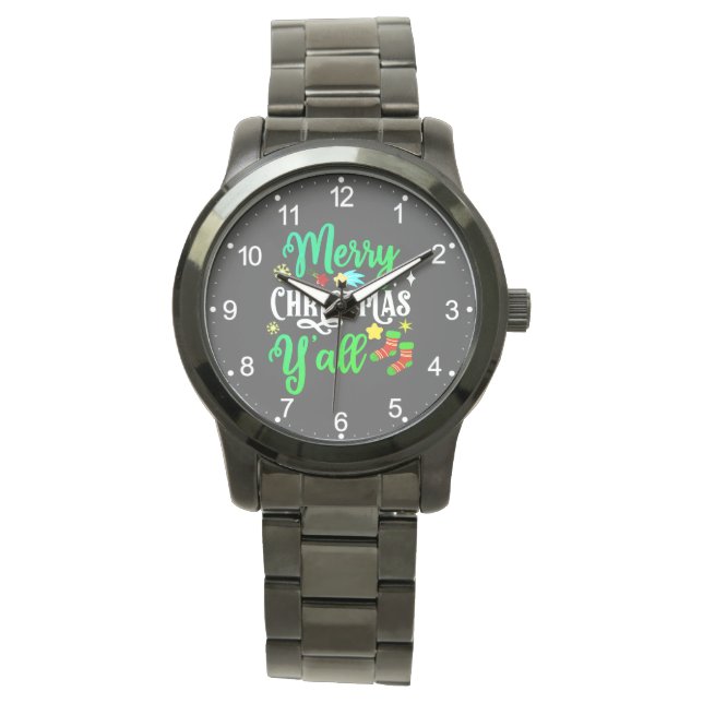 Vrolijk kerstfeest Y'all-85918 Horloge (Voorkant)