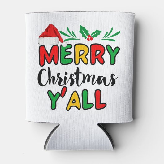 Vrolijk kerstfeest Y'all Blikjeskoeler (Voorkant)