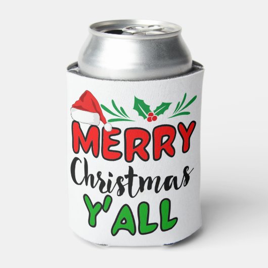 Vrolijk kerstfeest Y'all Blikjeskoeler (Blikje Voorkant)