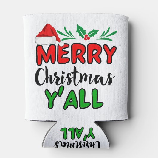 Vrolijk kerstfeest Y'all Blikjeskoeler (Achterkant)