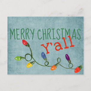 Vrolijk kerstfeest Y'All Briefkaart