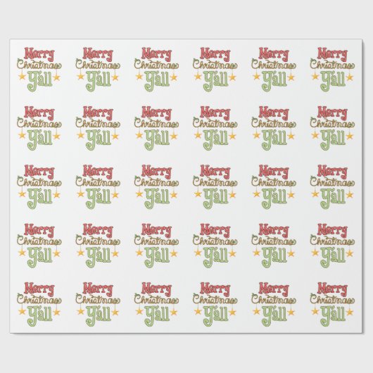 Vrolijk kerstfeest Y'all Cadeaupapier (Vlak)