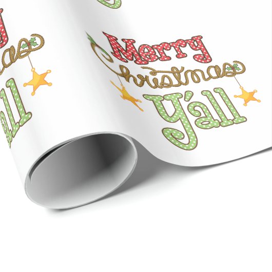 Vrolijk kerstfeest Y'all Cadeaupapier (Rol Hoek)