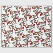Vrolijk kerstfeest Y'All Chic Modern Pset Pattern Cadeaupapier (Vlak)