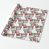 Vrolijk kerstfeest Y'All Chic Modern Pset Pattern Cadeaupapier (Uitgerold)