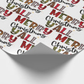 Vrolijk kerstfeest Y'All Chic Modern Pset Pattern Cadeaupapier (Hoek)