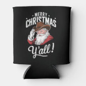 Vrolijk Kerstfeest Y'all Country Cowboy Sinterklaa Blikjeskoeler (Voorkant)