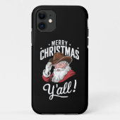 Vrolijk Kerstfeest Y'all Country Cowboy Sinterklaa Case-Mate iPhone Case (Achterkant)