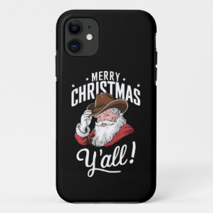 Vrolijk Kerstfeest Y'all Country Cowboy Sinterklaa Case-Mate iPhone Case