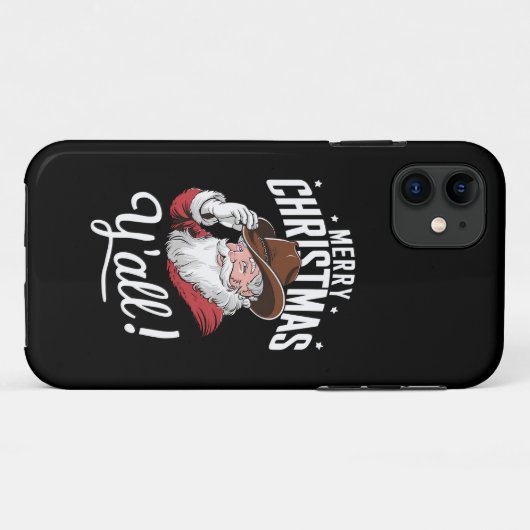 Vrolijk Kerstfeest Y'all Country Cowboy Sinterklaa Case-Mate iPhone Case (Achterkant (horizontaal))