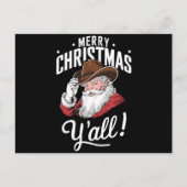 Vrolijk Kerstfeest Y'all Country Cowboy Sinterklaa Feestdagenkaart (Voorkant)