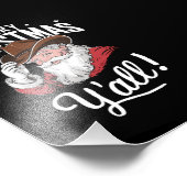 Vrolijk Kerstfeest Y'all Country Cowboy Sinterklaa Foto Afdruk (Hoek)