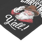 Vrolijk Kerstfeest Y'all Country Cowboy Sinterklaa Korte Tafelloper (Hoek)