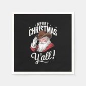 Vrolijk Kerstfeest Y'all Country Cowboy Sinterklaa Servet (Voorkant)