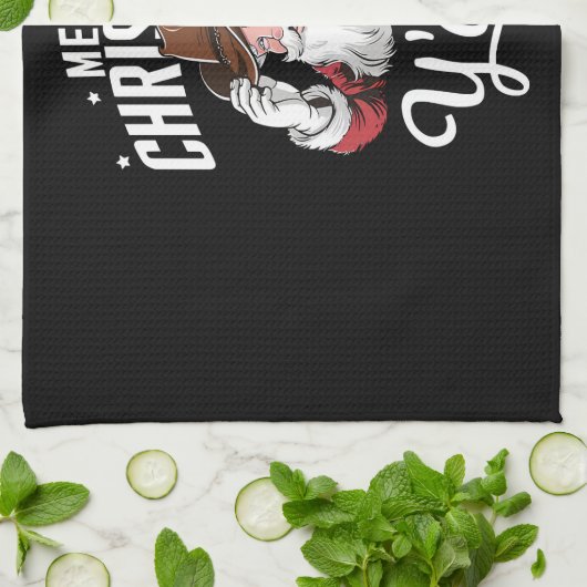 Vrolijk Kerstfeest Y'all Country Cowboy Sinterklaa Theedoek (Gevouwen)